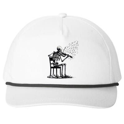 Musician Skeleton Skeleton Player Violin Halloween Music Snapback Five-Panel Rope Hat