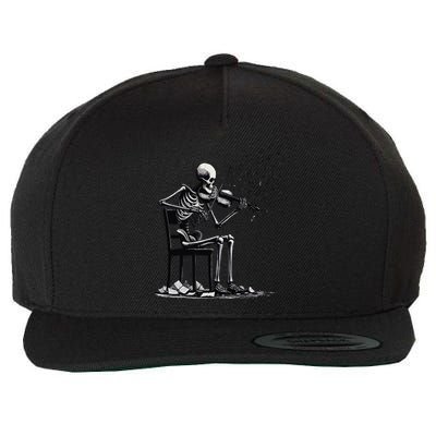 Musician Skeleton Skeleton Player Violin Halloween Music Wool Snapback Cap