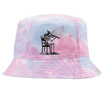 Musician Skeleton Skeleton Player Violin Halloween Music Tie-Dyed Bucket Hat