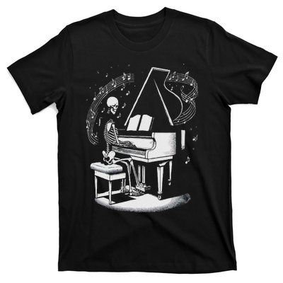 Musician Skeleton Skeleton Player Piano Halloween Music T-Shirt