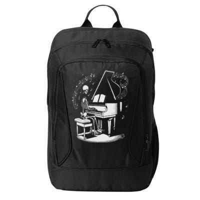 Musician Skeleton Skeleton Player Piano Halloween Music City Backpack