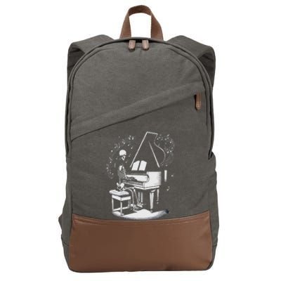 Musician Skeleton Skeleton Player Piano Halloween Music Cotton Canvas Backpack