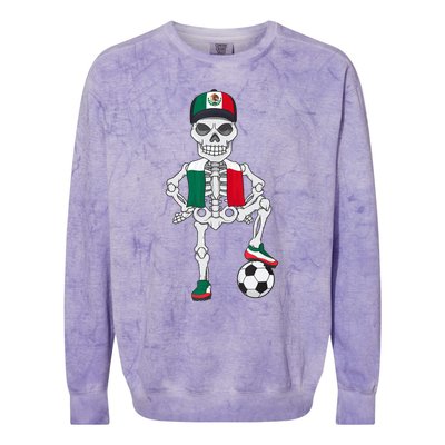 Mexico Soccer Skeleton Fan Team Colorblast Crewneck Sweatshirt