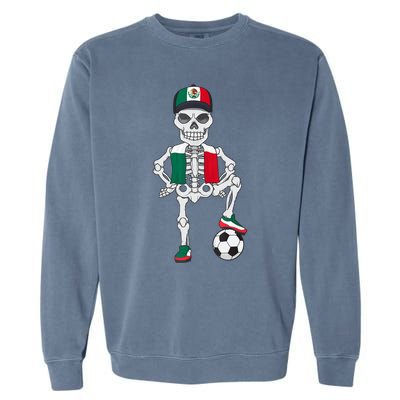 Mexico Soccer Skeleton Fan Team Garment-Dyed Sweatshirt