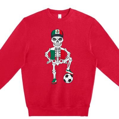 Mexico Soccer Skeleton Fan Team Premium Crewneck Sweatshirt