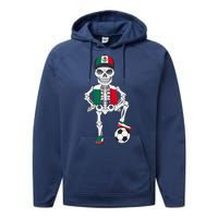 Mexico Soccer Skeleton Fan Team Performance Fleece Hoodie