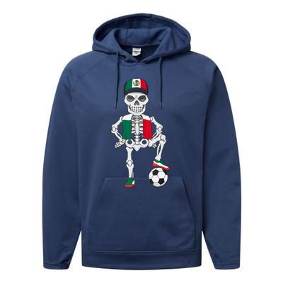 Mexico Soccer Skeleton Fan Team Performance Fleece Hoodie