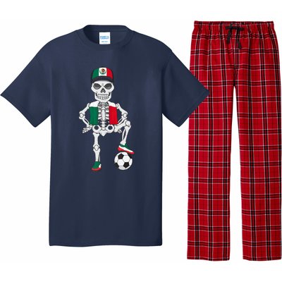 Mexico Soccer Skeleton Fan Team Pajama Set