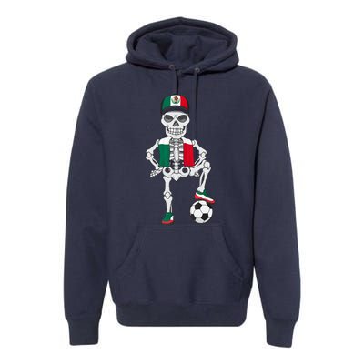 Mexico Soccer Skeleton Fan Team Premium Hoodie