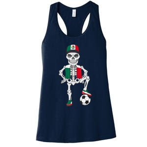 Mexico Soccer Skeleton Fan Team Women's Racerback Tank