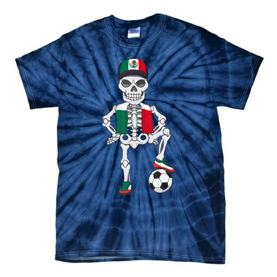 Mexico Soccer Skeleton Fan Team Tie-Dye T-Shirt