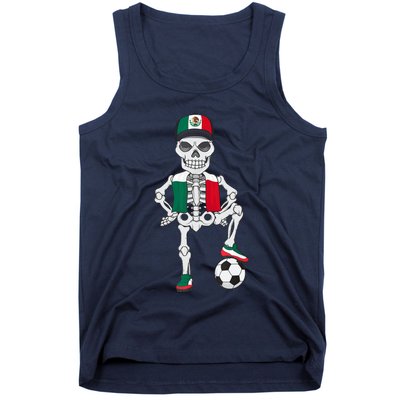 Mexico Soccer Skeleton Fan Team Tank Top