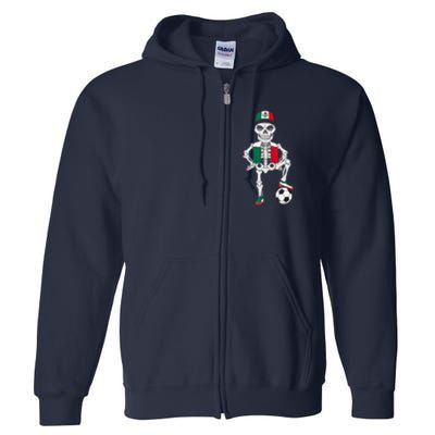 Mexico Soccer Skeleton Fan Team Full Zip Hoodie