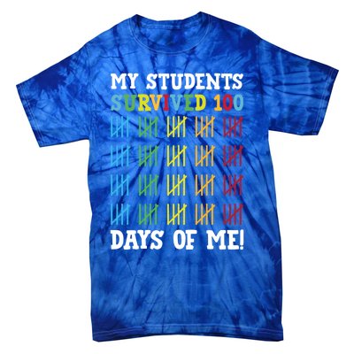 My Students Survived 100 Days Of Me Funny Teachers Cool Gift Tie-Dye T-Shirt