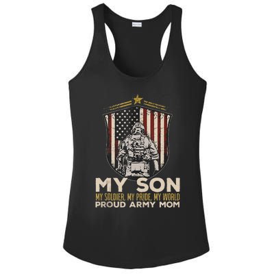 My Son Soldier Pride World Proud Arm.Y Mom Veterans Day Ladies PosiCharge Competitor Racerback Tank