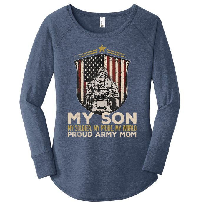 My Son Soldier Pride World Proud Arm.Y Mom Veterans Day Women's Perfect Tri Tunic Long Sleeve Shirt