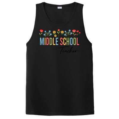 Middle School Teacher Retro Wildflowers Back To School Gift PosiCharge Competitor Tank