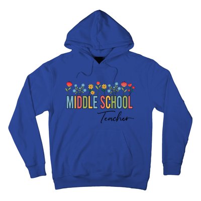 Middle School Teacher Retro Wildflowers Back To School Gift Hoodie