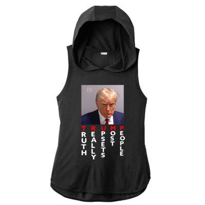 Mug Shot Trump Never Surrender Pro Trump Ladies PosiCharge Tri-Blend Wicking Draft Hoodie Tank