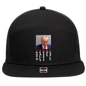 Mug Shot Trump Never Surrender Pro Trump 7 Panel Mesh Trucker Snapback Hat