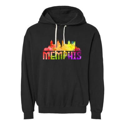 Memphis Skyline Tennessee Souvenir Gift Garment-Dyed Fleece Hoodie