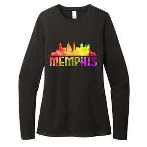 Memphis Skyline Tennessee Souvenir Gift Womens CVC Long Sleeve Shirt