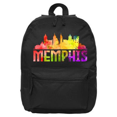 Memphis Skyline Tennessee Souvenir Gift 16 in Basic Backpack
