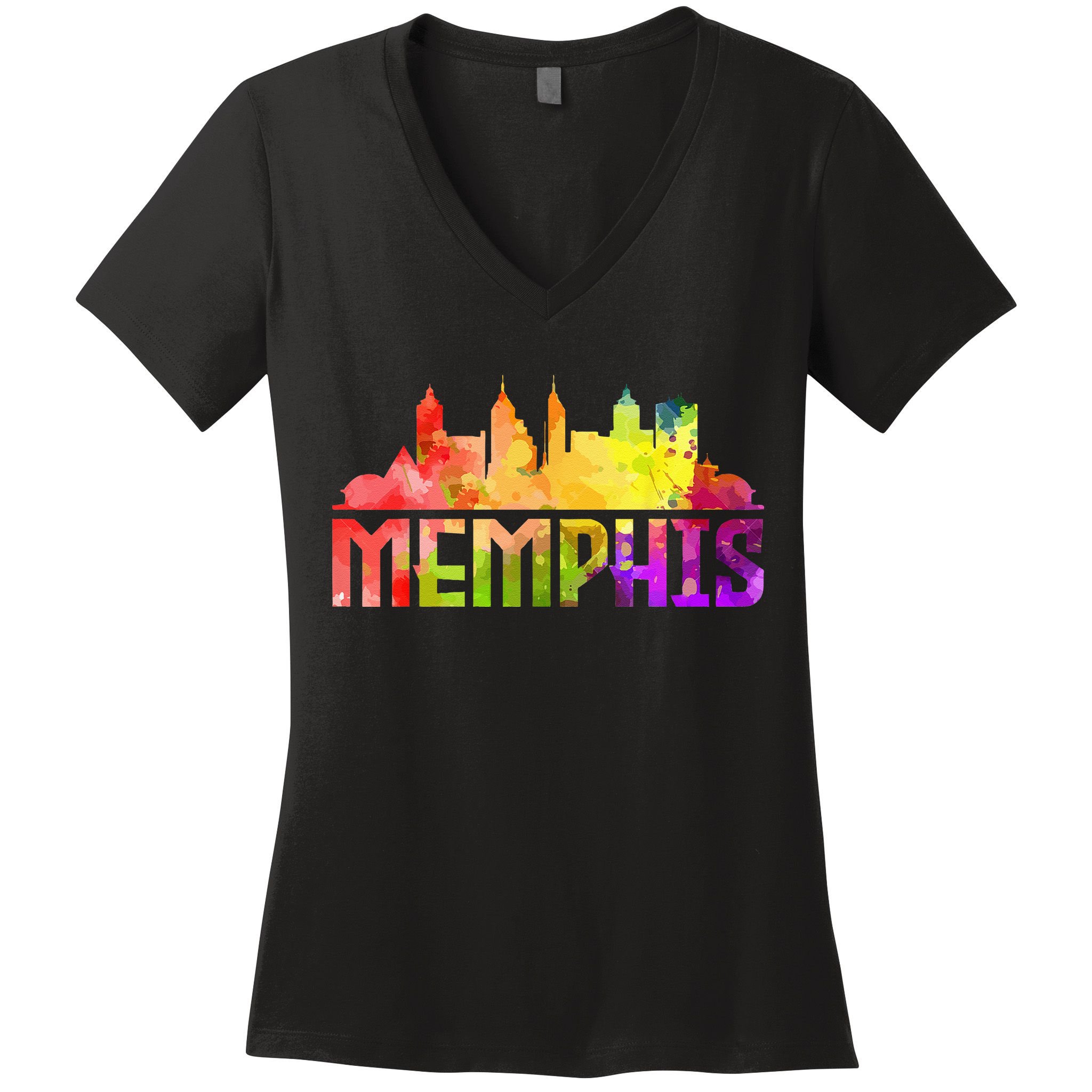 Memphis Skyline Tennessee Souvenir Gift Women's V-Neck T-Shirt
