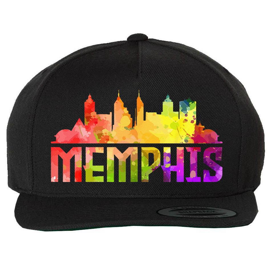Memphis Skyline Tennessee Souvenir Gift Wool Snapback Cap
