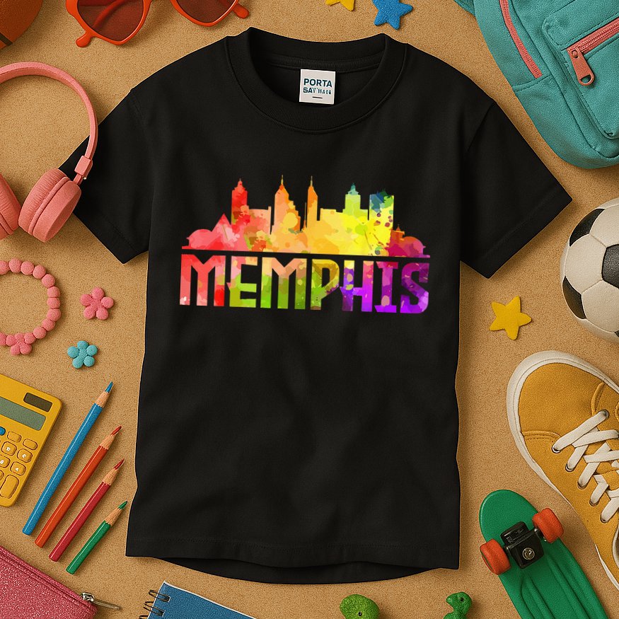 Memphis Skyline Tennessee Souvenir Gift Kids T-Shirt