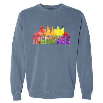 Memphis Skyline Tennessee Souvenir Gift Garment-Dyed Sweatshirt