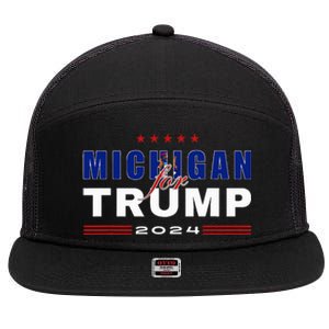 Michigan Supports Trump In 2024 Presidential Election Maga 7 Panel Mesh Trucker Snapback Hat