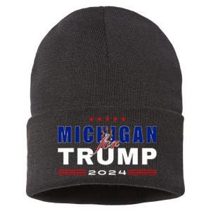 Michigan Supports Trump In 2024 Presidential Election Maga Sustainable Knit Beanie