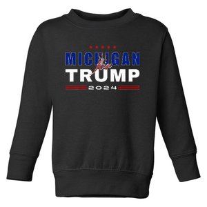 Michigan Supports Trump In 2024 Presidential Election Maga Toddler Sweatshirt