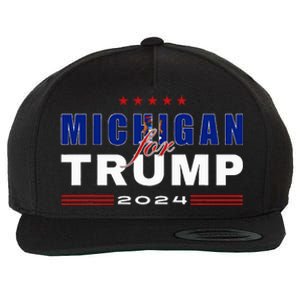 Michigan Supports Trump In 2024 Presidential Election Maga Wool Snapback Cap