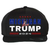 Michigan Supports Trump In 2024 Presidential Election Maga Wool Snapback Cap