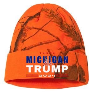 Michigan Supports Trump In 2024 Presidential Election Maga Kati Licensed 12" Camo Beanie