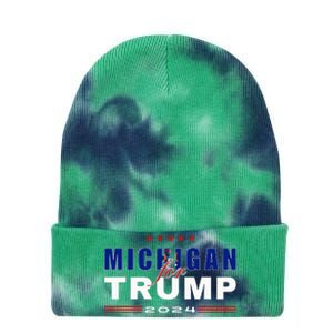 Michigan Supports Trump In 2024 Presidential Election Maga Tie Dye 12in Knit Beanie