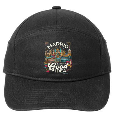 Madrid Spain Travel Vacation Europe I Love Madrid 7-Panel Snapback Hat