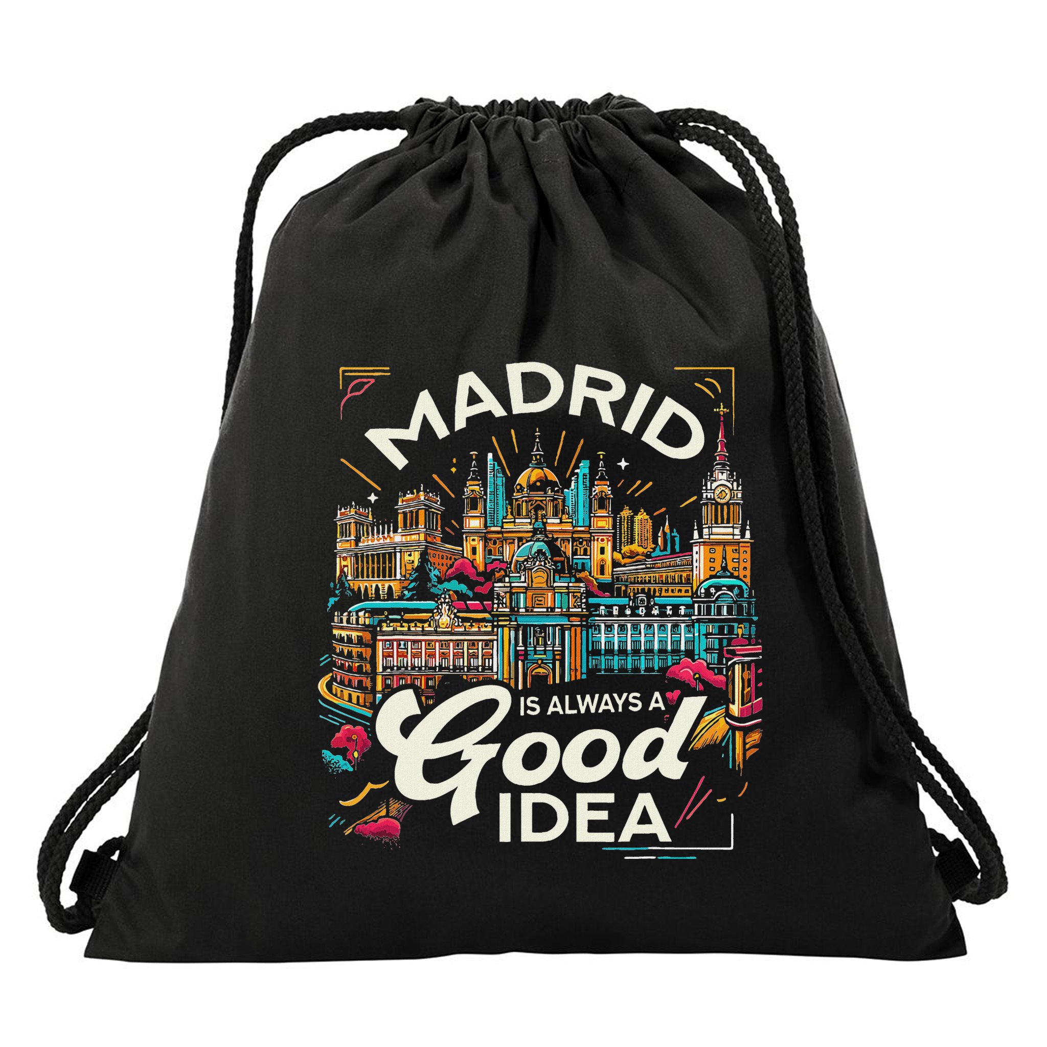 Madrid Spain Travel Vacation Europe I Love Madrid Drawstring Bag
