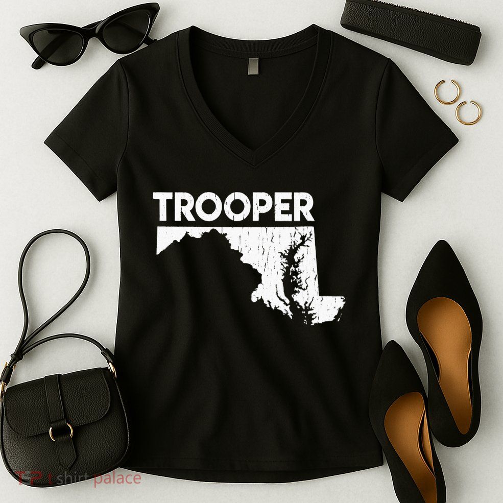 Maryland State Trooper State Police Women's V-Neck T-Shirt