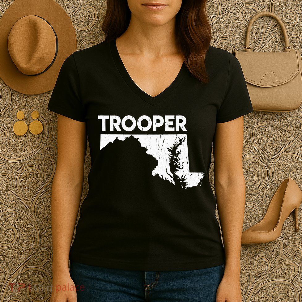 Maryland State Trooper State Police Women's V-Neck T-Shirt
