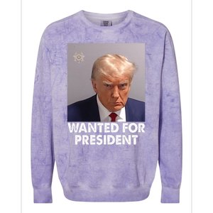 Mug Shot Trump Wanted For President Colorblast Crewneck Sweatshirt