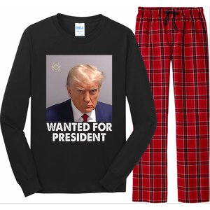 Mug Shot Trump Wanted For President Long Sleeve Pajama Set