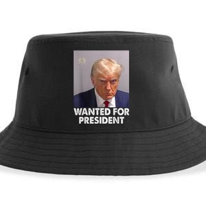 Mug Shot Trump Wanted For President Sustainable Bucket Hat