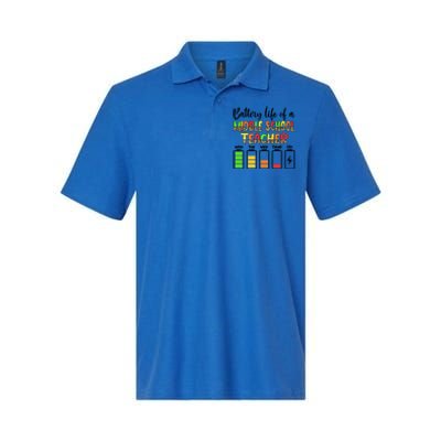 Middle School Teacher Battery Life Middle School Teachers Gift Softstyle Adult Sport Polo