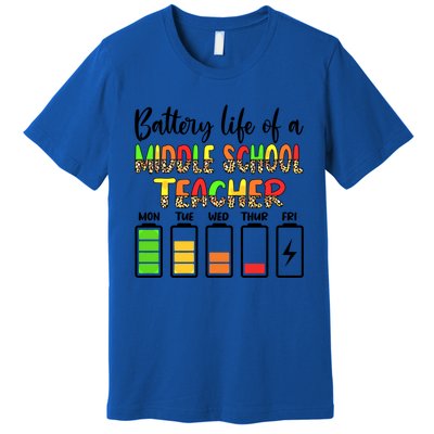 Middle School Teacher Battery Life Middle School Teachers Gift Premium T-Shirt