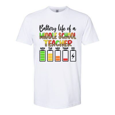 Middle School Teacher Battery Life Middle School Teachers Gift Softstyle® CVC T-Shirt