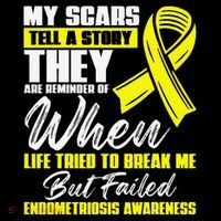 My Scars Tell A Story Endometriosis Awareness Courage Drawstring Bag