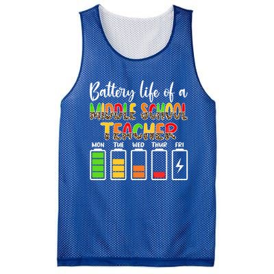 Middle School Teacher Battery Life Middle School Teachers Gift Mesh Reversible Basketball Jersey Tank